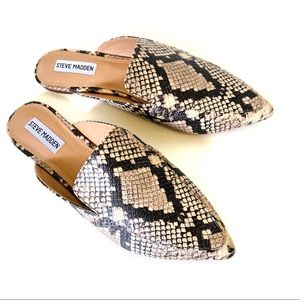 Steve Madden natural snake mules slides flats